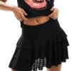 Reclaimed Vintage Mini Tiered Ruffle Skort In Black For Women -Closet Theory Her 207288720 1 black