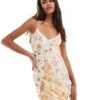Reclaimed Vintage Midi Dress With Cross Strap Back In Patchwork Floral Print For Women Multi -Closet Theory Her 207288726 1 multi