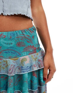 Reclaimed Vintage Mini Tiered Ruffle Skort In Mixed Paisley Print For Women Multi -Closet Theory Her 207310708 4