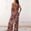 Reclaimed Vintage Cami Jumpsuit With Open Back In Red Check Floral Print For Women Multi -Closet Theory Her 207330687 1 multi