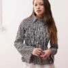Reclaimed Vintage Ruched Cinched In Shirt In Black And White Gingham For Women Multi