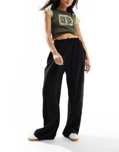 Reclaimed Vintage Casual Pull On Trouser In Black For Women -Closet Theory Her 207341209 1 black 1