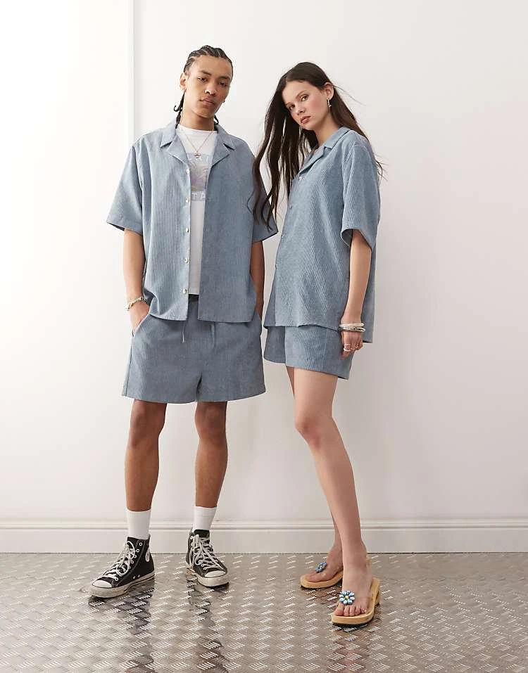 Reclaimed Vintage Unisex Cord Co-ord In Blue 3 Reclaimed Vintage Unisex Cord Co-ord In Blue