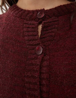 Reclaimed Vintage Boxy Cardigan In Burgundy For Women -Closet Theory Her 207404838 3