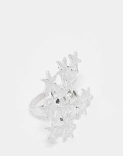 Reclaimed Vintage Unisex Star Cluster Ring In Silver For Unisex