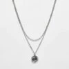 Reclaimed Vintage Unisex 2 Row Necklace With Pendant In Silver For Unisex -Closet Theory Her 207438376 1 silver