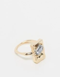 Reclaimed Vintage Pretty Gold Ring With Stone For Women