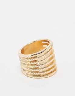 Reclaimed Vintage Oversized Row Ring In Gold For Women