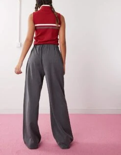 Reclaimed Vintage Slouchy Tailored Wide Leg Trouser In Grey For Women Multi -Closet Theory Her 207441817 2