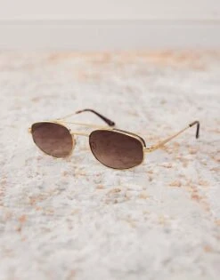 Reclaimed Vintage Unisex 90s Wire Gold Sunglasses For Unisex -Closet Theory Her 207475230 3