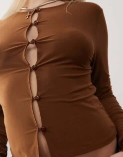 Reclaimed Vintage Button Down Top In Bronze For Women -Closet Theory Her 207564913 3