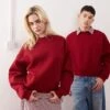 Reclaimed Vintage Unisex Heavyweight Cropped Boxy Sweatshirt In Burgundy For Unisex 2 Reclaimed Vintage Unisex Heavyweight Cropped Boxy Sweatshirt In Burgundy For Unisex -Closet Theory Her 207572192 1 burgundy