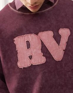 Reclaimed Vintage Unisex Logo Sweat In Burgundy For Unisex -Closet Theory Her 207597078 3
