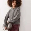 Reclaimed Vintage Crew Neck Jumper In Grey For Women -Closet Theory Her 207614653 1 grey