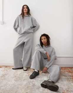 Reclaimed Vintage Unisex Heavyweight Boxy Co-ord In Grey Marl