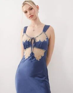 Reclaimed Vintage Lingerie Cami Slip Dress In Blue For Women -Closet Theory Her 207644474 3