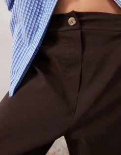 Reclaimed Vintage Slouchy Tailored Wide Leg Trouser In Chocolate Brown For Women -Closet Theory Her 207651874 4