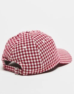Reclaimed Vintage Unisex Branded Cap In Red Gingham For Unisex -Closet Theory Her 207661397 3