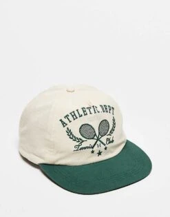 Reclaimed Vintage Unisex Sports Cap With Logo In Ecru For Unisex Cream And Green