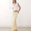 Reclaimed Vintage Satin Midi Skirt With Lace Trim In Buttermilk Yellow For Women Antique White -Closet Theory Her 207662989 1 antiquewhite