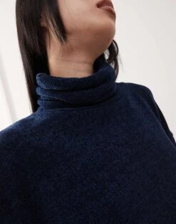 Reclaimed Vintage Funnel Neck Jumper In Navy For Women -Closet Theory Her 207679085 4