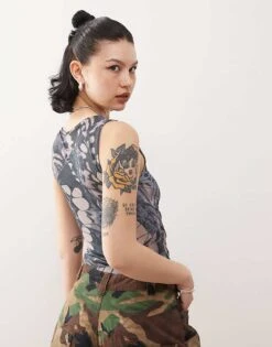 Reclaimed Vintage Tank In Abstract Butterfly Print For Women Multi -Closet Theory Her 207679115 3