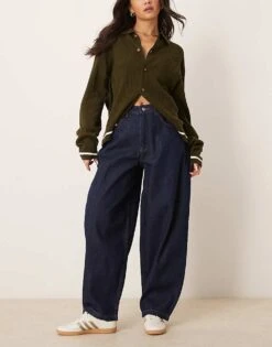 Reclaimed Vintage Barrel Leg Jean In Indigo Rinse Wash For Women