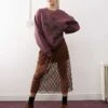 Reclaimed Vintage Oversized Crew Neck Sweatshirt With Butterfly Print In Burgundy For Women