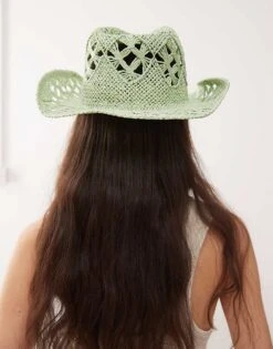Reclaimed Vintage Cowboy Hat In Pastel Green For Women -Closet Theory Her 207706882 3
