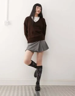 Reclaimed Vintage Slouchy Jumper In Chocolate For Women -Closet Theory Her 207706894 2