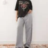 Reclaimed Vintage Wide Leg Trouser In Grey Pinstripe For Women -Closet Theory Her 207745791 1 grey