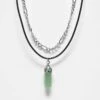 Reclaimed Vintage Unisex 2 Row Necklace With Faux Green Gem For Unisex Multi -Closet Theory Her 207761417 1 multi