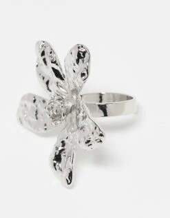 Reclaimed Vintage Oversized Flower Ring In Silver For Women Gold -Closet Theory Her 207761424 3