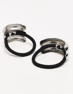Reclaimed Vintage Metal Hair Cuff 2 Pack In Silver For Women -Closet Theory Her 207777988 3