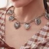 Reclaimed Vintage Heart Charm Necklace In Burnished Silver For Women -Closet Theory Her 207778018 1 silver
