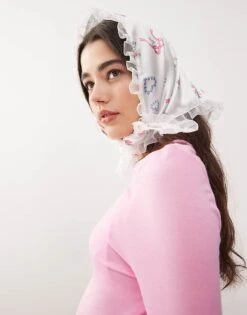 Reclaimed Vintage Satin Headscarf With Logo In Bow Floral Print For Women Multi -Closet Theory Her 207778427 3