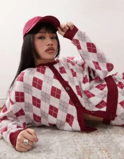 Reclaimed Vintage Co-ord In Argyle Print -Closet Theory Her 207782854 1 multi