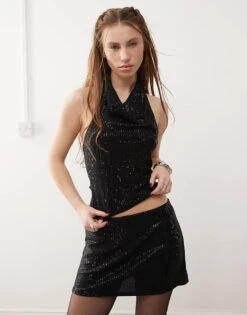 Reclaimed Vintage Sequin Co-ord -Closet Theory Her 207782855 1 blacksequin 1