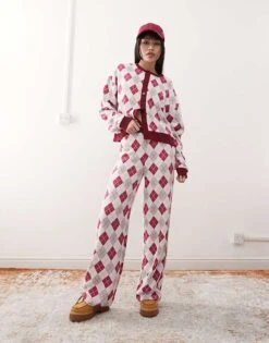 Reclaimed Vintage Co-ord In Argyle Print -Closet Theory Her 207808415 1 multi