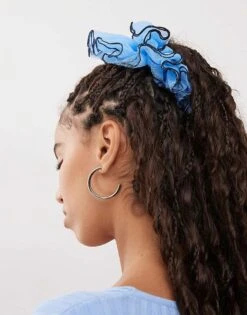 Reclaimed Vintage Oversized Scrunchie With Contrast Trim In Blue For Women Navy -Closet Theory Her 207823187 3
