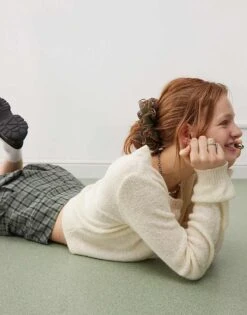 Reclaimed Vintage Oversized Scrunchie In Green And Pink For Women Green & Pink -Closet Theory Her 207823211 3