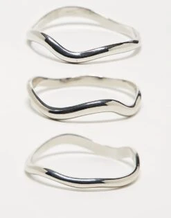 Reclaimed Vintage Bangle 3 Pack In Silver For Women -Closet Theory Her 207823229 1 silver 1