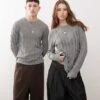 Reclaimed Vintage Unisex Ladder Long Sleeve Top In Grey For Unisex -Closet Theory Her 207829273 1 grey