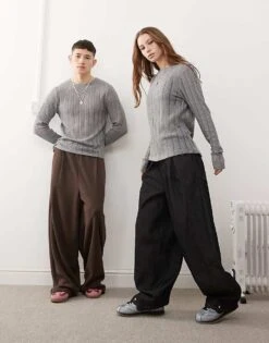 Reclaimed Vintage Unisex Ladder Long Sleeve Top In Grey For Unisex -Closet Theory Her 207829273 3