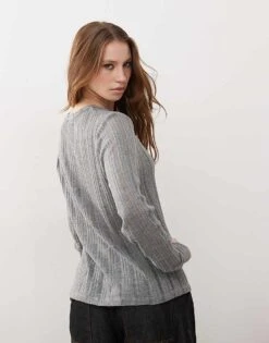 Reclaimed Vintage Unisex Ladder Long Sleeve Top In Grey For Unisex -Closet Theory Her 207829273 4