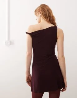 Reclaimed Vintage Slinky Skort Dress In Dark Plum For Women -Closet Theory Her 207830552 4