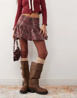 Reclaimed Vintage Drop Waist Puffball Skirt For Women Multi