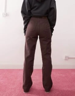 Reclaimed Vintage High Rise Straight Leg Jeans In Brown For Women -Closet Theory Her 207835283 4