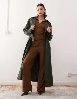 Reclaimed Vintage Cable Co-ord In Brown