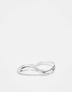 Reclaimed Vintage Unisex Double Wraparound Ring In Silver For Unisex -Closet Theory Her 207875286 1 silver 1